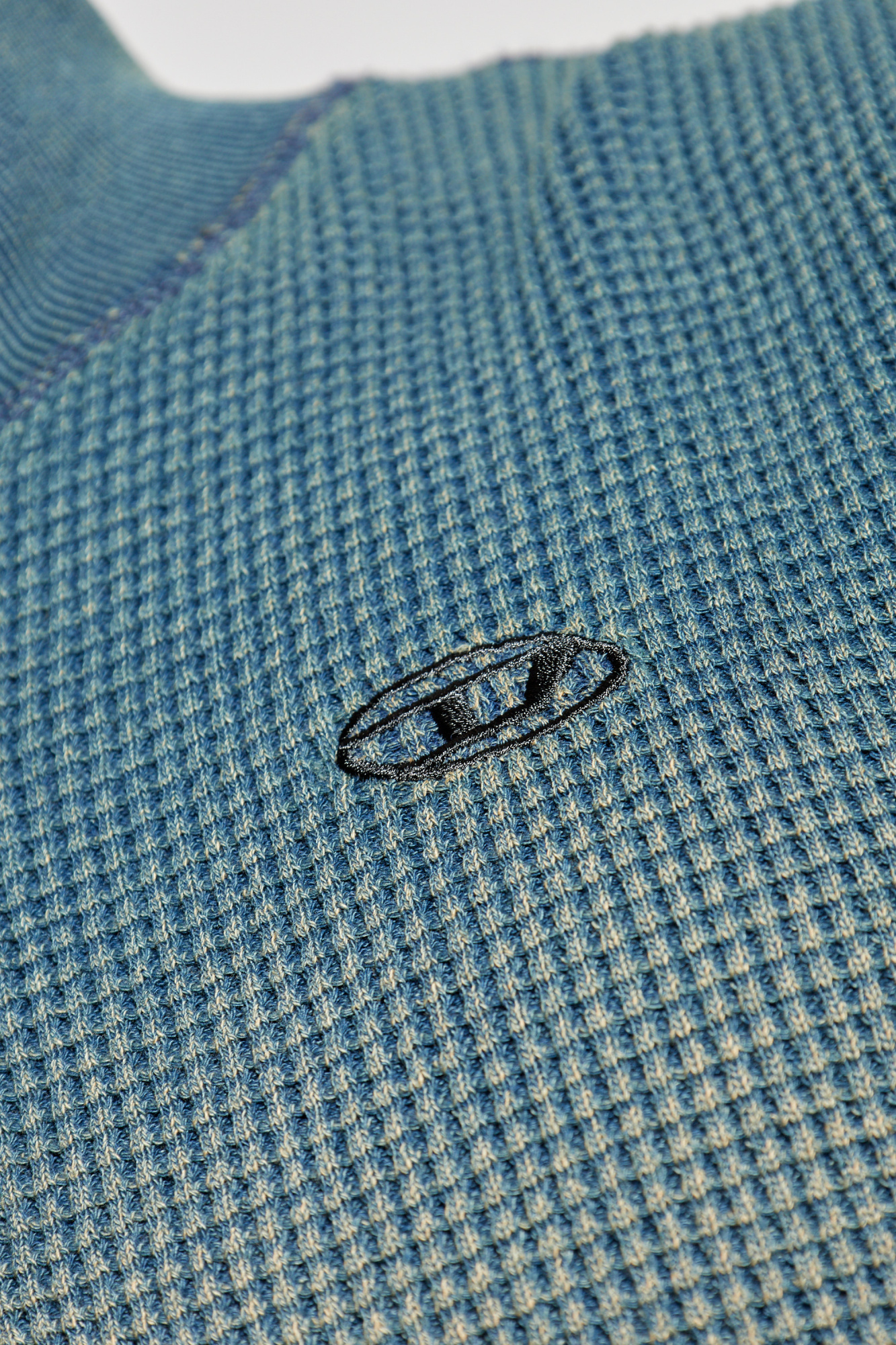 c*o様 DIESEL Sweater Blue Men's Denim-effect jumper in cotton | Blue | Diesel